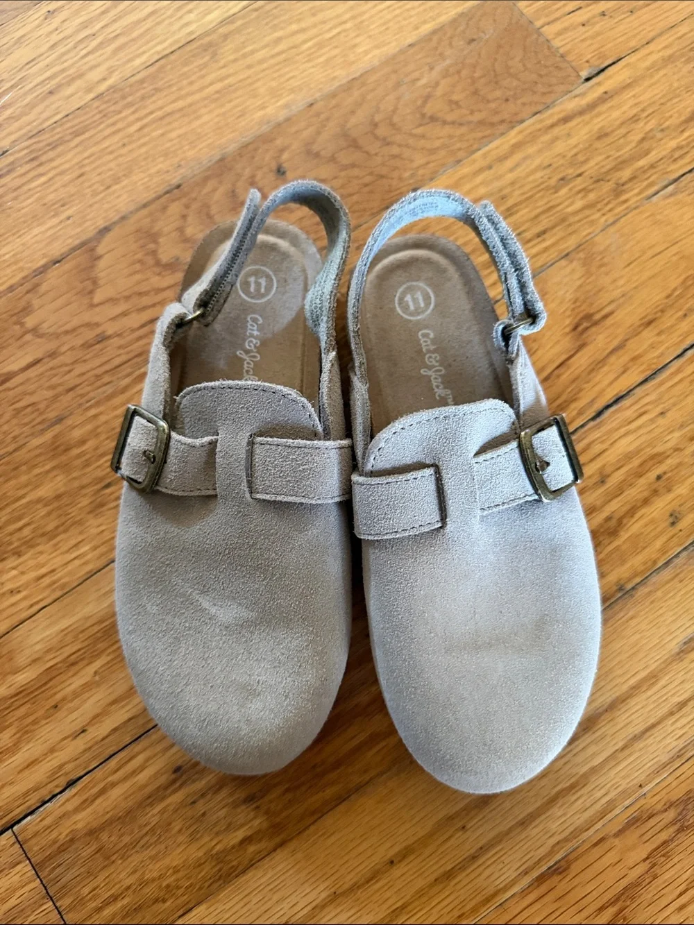 Cat & Jack Kids Taupe Suede Buckle Slip-On Shoes